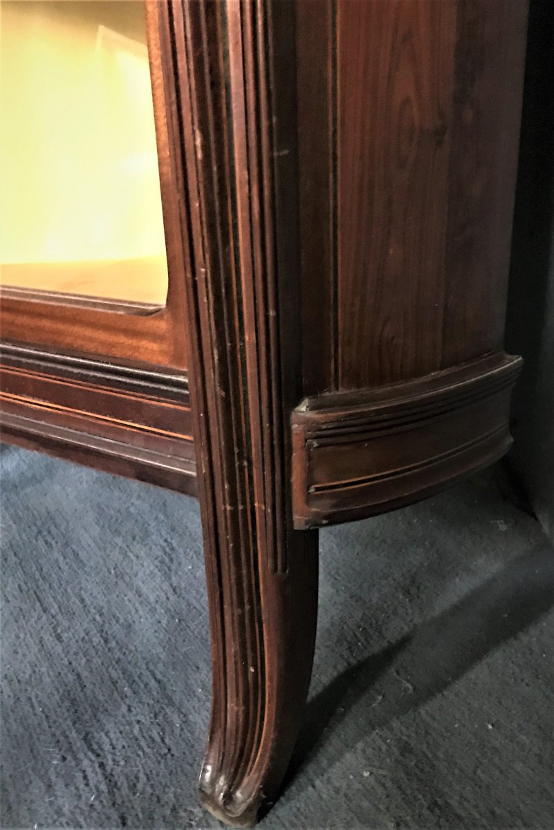 Mahogany Art Nouveau Corner Display Cabinet By Maurice Dufrene Circa 1900-photo-2