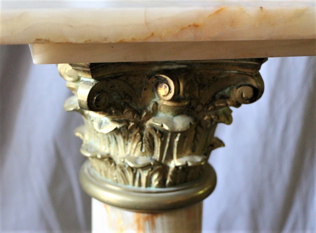 Turning Column In Onyx And Bronze Napoleon III (acc) XIXth-photo-4