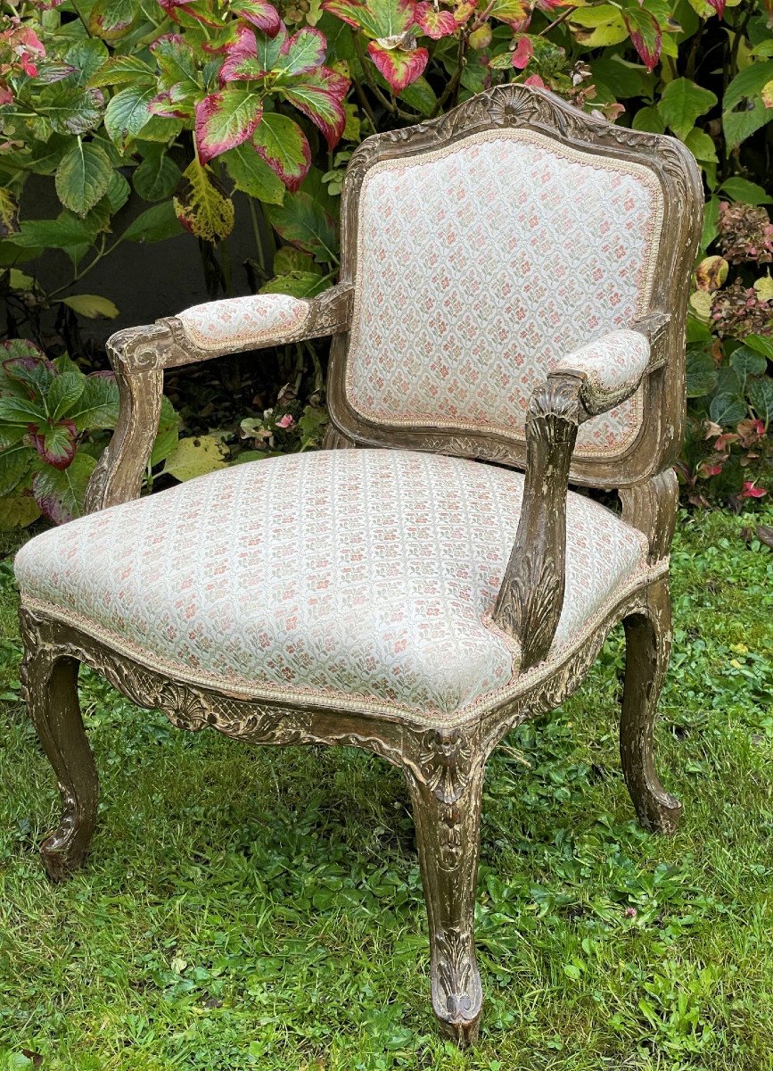 Children's Armchair With The Queen Flat Back Louis XV-photo-3