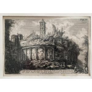 Piranèse Italie, Rome : vue de l’amphithéâtre Castrense, gravure du XVIIIème