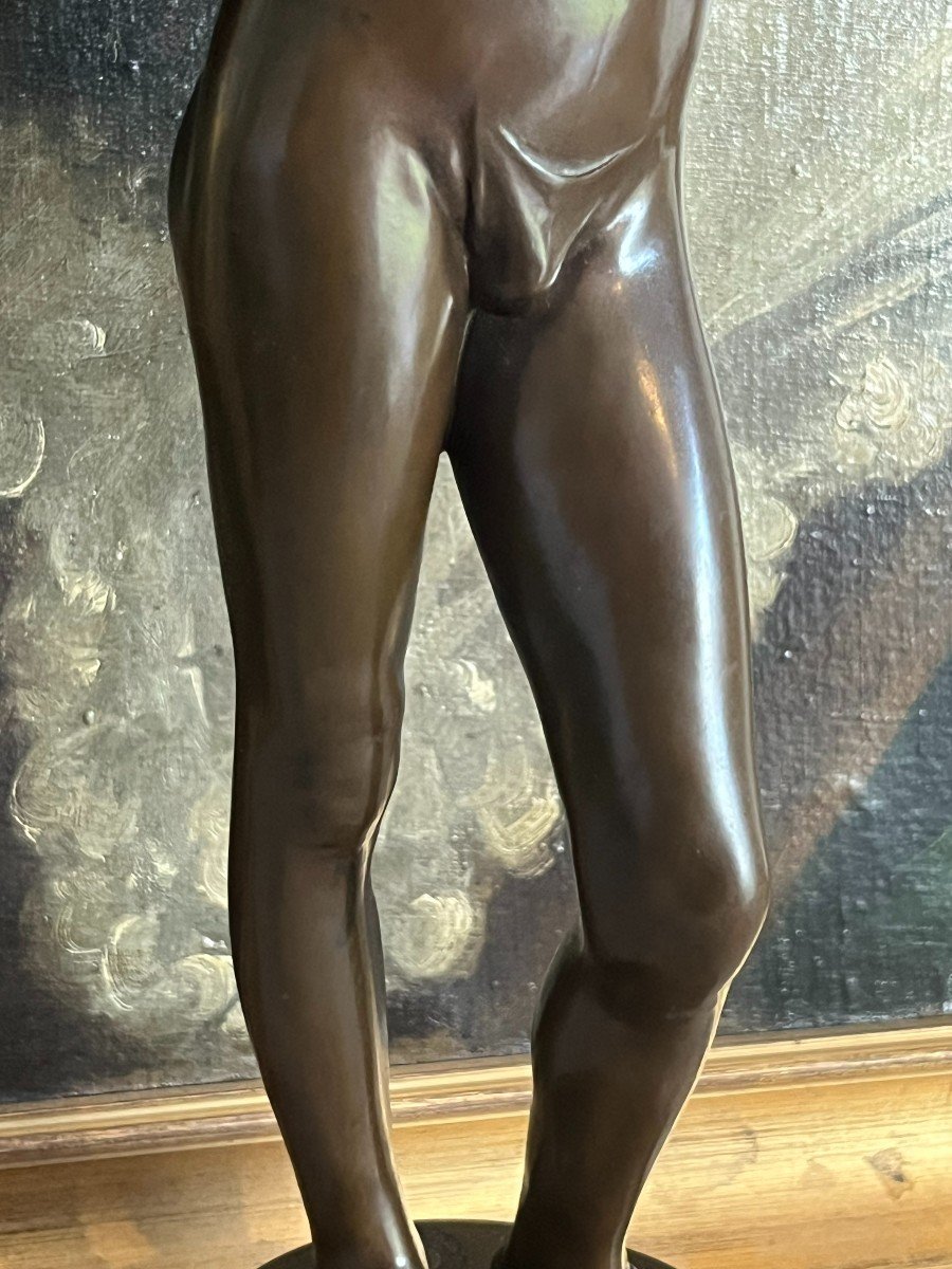 Paul DUBOIS (1827-1905) - Le Chanteur Florentin du XVème siècle en Bronze patiné, vers 1880.-photo-2