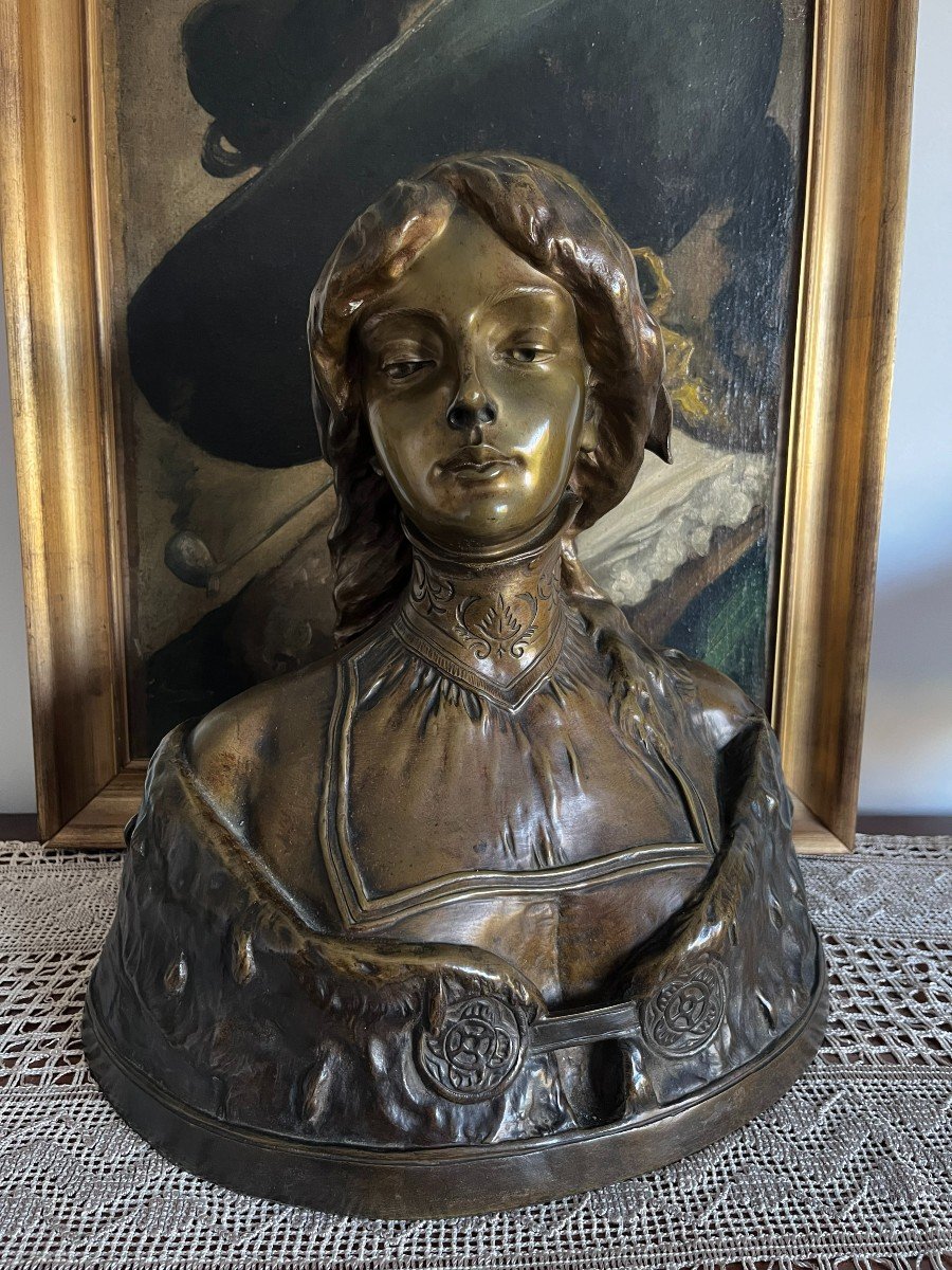 Maurice Leblanc (19th - 20th Century) - Desdemona In Patinated And Gilded Bronze, Circa 1900.-photo-2