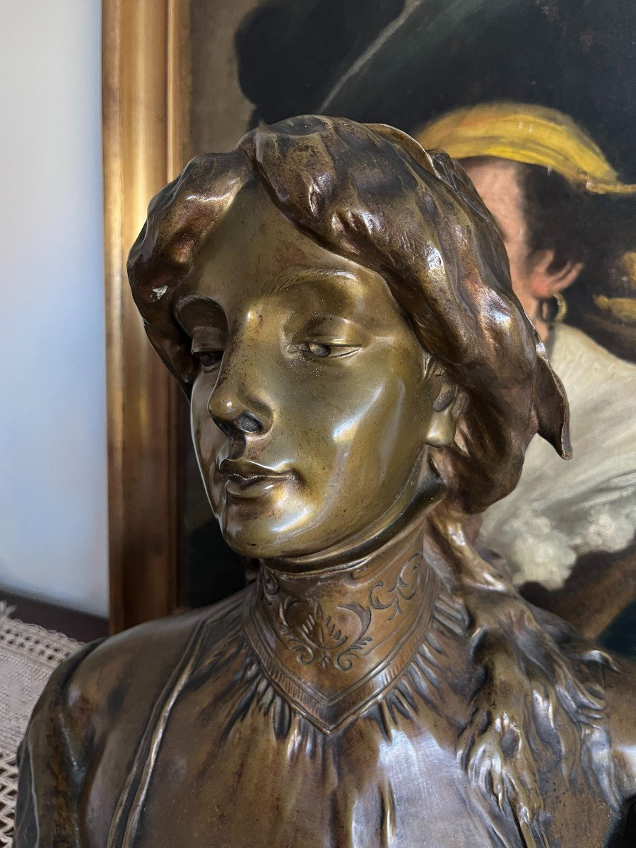 Maurice Leblanc (19th - 20th Century) - Desdemona In Patinated And Gilded Bronze, Circa 1900.-photo-3