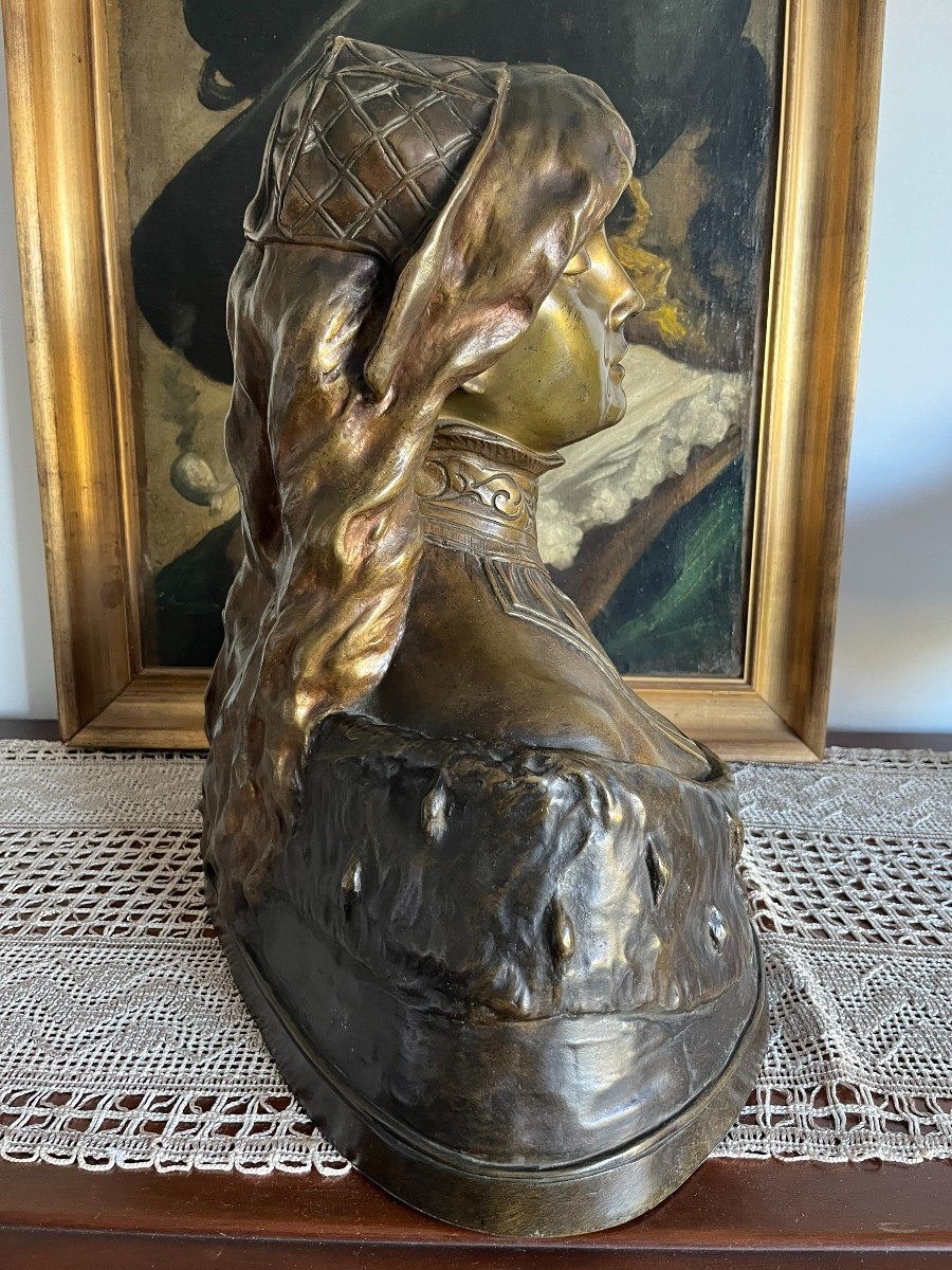 Maurice Leblanc (19th - 20th Century) - Desdemona In Patinated And Gilded Bronze, Circa 1900.-photo-7