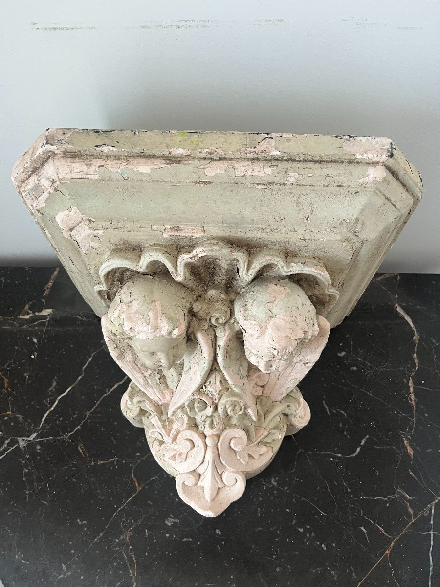 Renaissance Style Wall Console In Terracotta, 19th Century.-photo-3