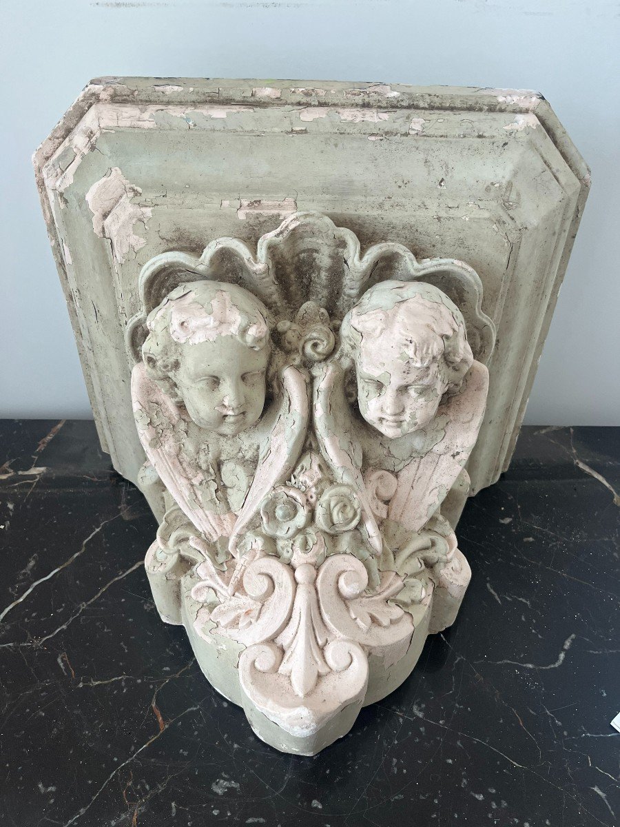 Renaissance Style Wall Console In Terracotta, 19th Century.