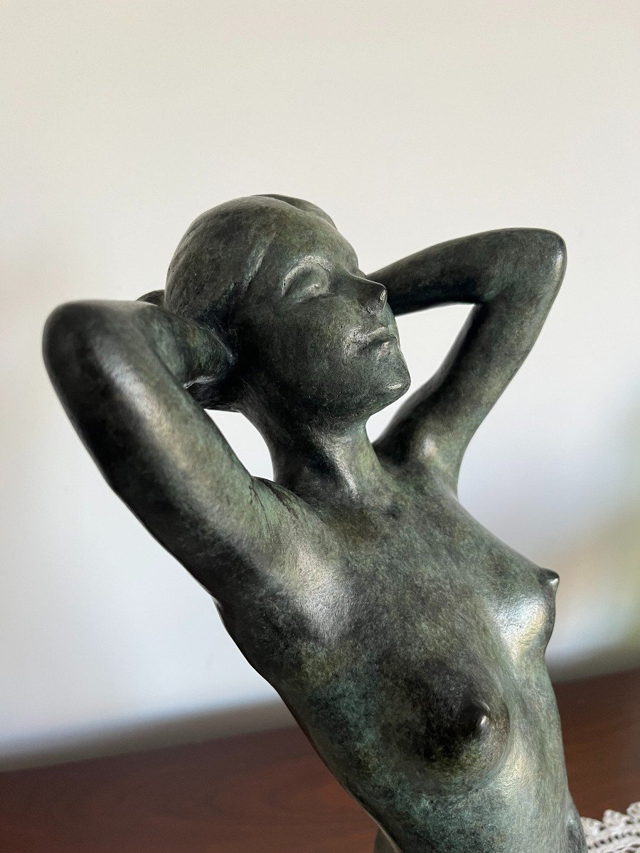 Jorge Borras (1952) - Kneeling Woman In Bronze Signed And Numbered 6/8.-photo-4