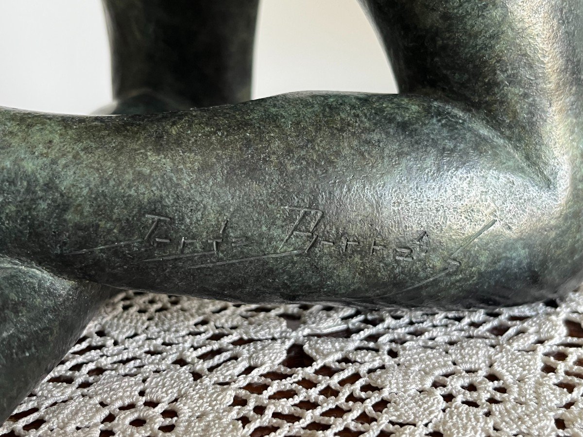 Jorge Borras (1952) - Kneeling Woman In Bronze Signed And Numbered 6/8.-photo-2