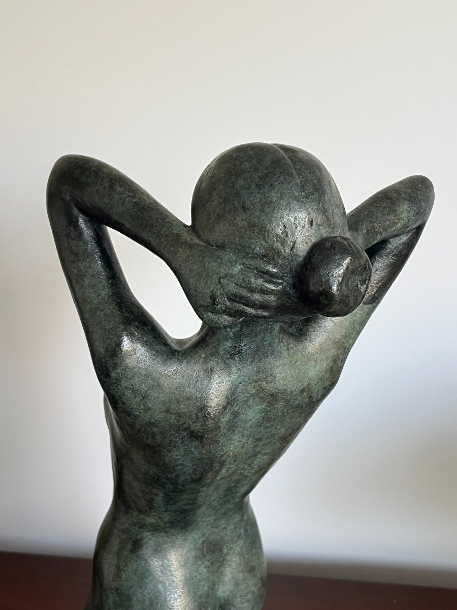 Jorge Borras (1952) - Kneeling Woman In Bronze Signed And Numbered 6/8.-photo-5