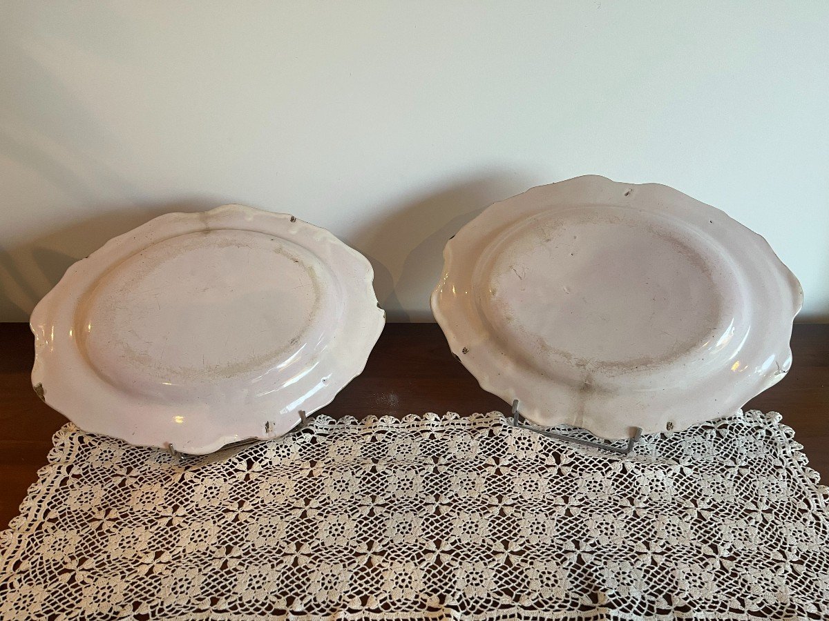 Pair Of White Earthenware Dishes, 18th - 19th Century.-photo-4