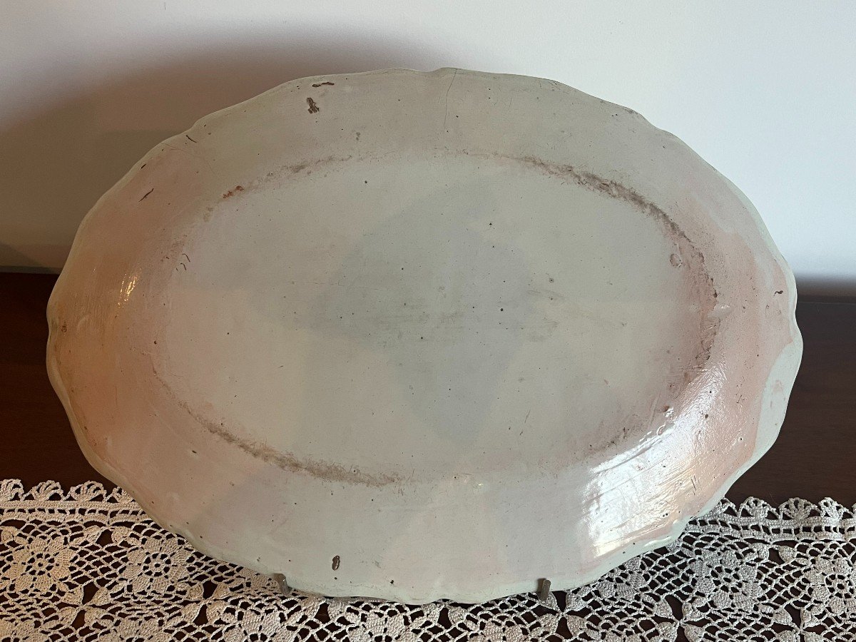 Large White Earthenware Dish, 18th - 19th Century.-photo-2