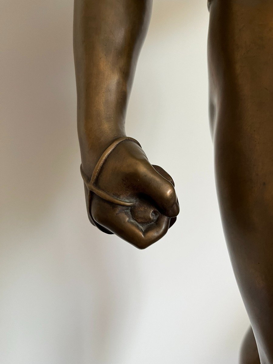 Antonin MERCIE (1845-1916) Sculpture "David avant le combat" Barbedienne, XIXème siècle.-photo-2