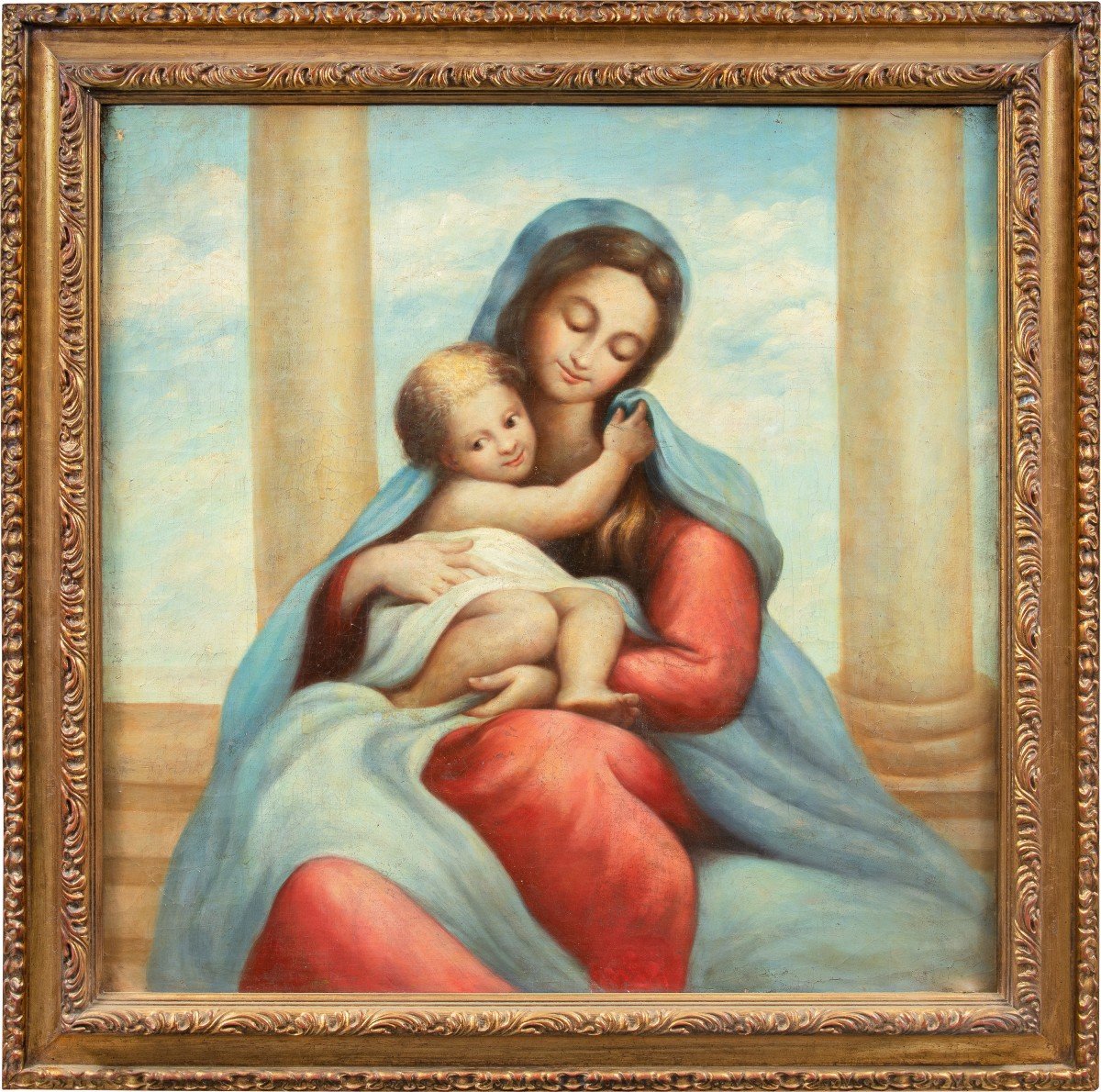 Italian Painter (19th Century) - Madonna And Child.