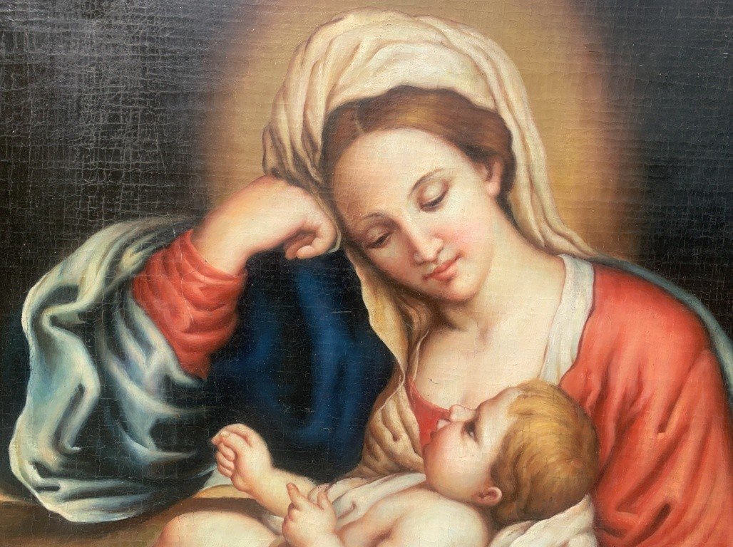 Suiveur De Giovanni Battista Salvi, Dit Sassoferrato (xixe Siècle) - Vierge à l'Enfant -photo-3