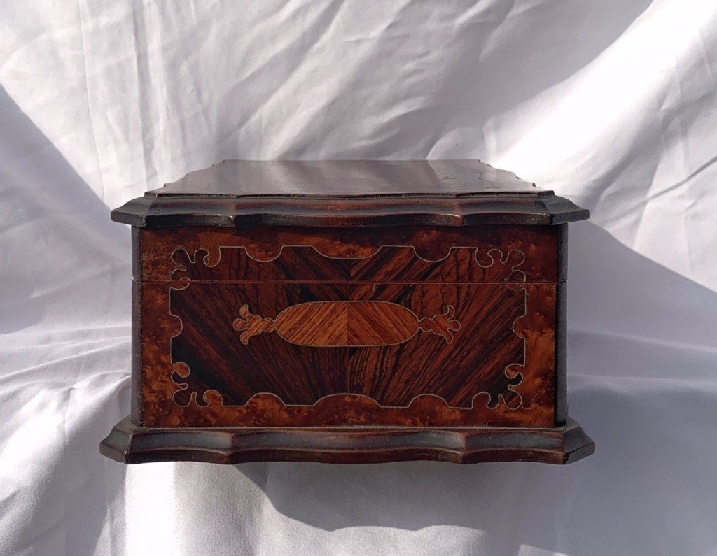 Carved And Veneered Wooden Box. Italy, Early 20th Century.-photo-1