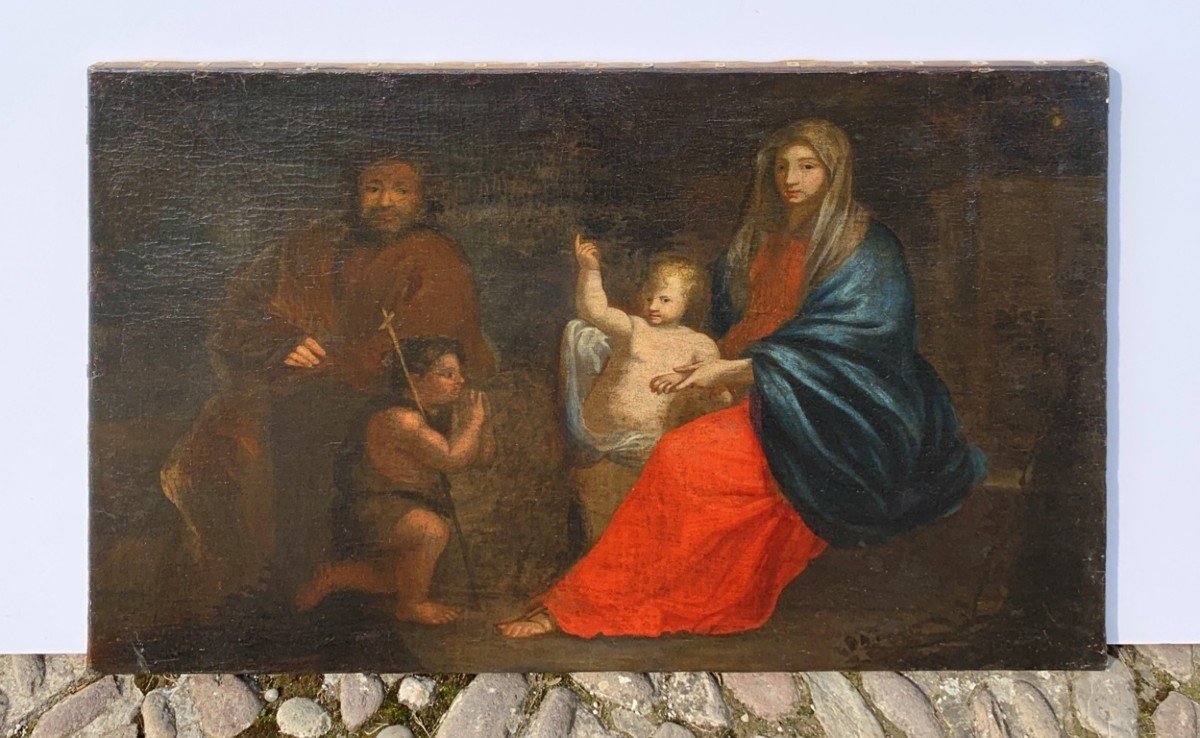 Italian Master (17th Century) - Holy Family With St. John.-photo-2