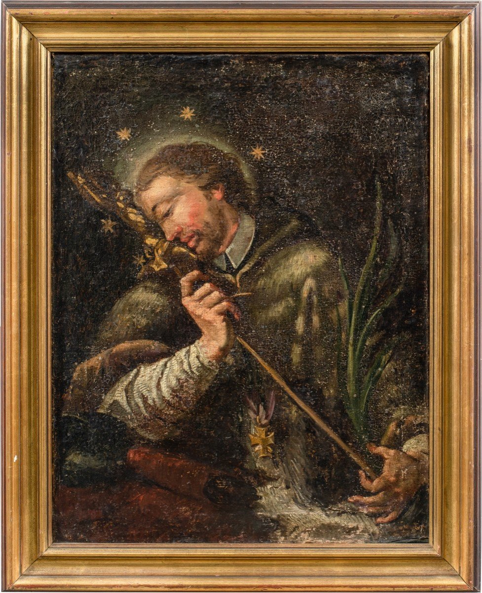 Italian Painter (18th Century) - Saint With Crucifix.