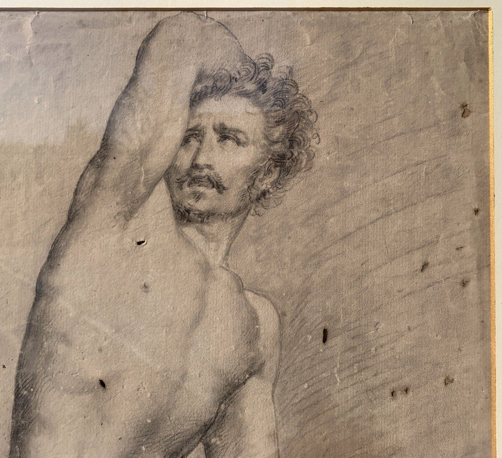 Italian Painter (19th-20th Century) - Academic Male Nude.-photo-4