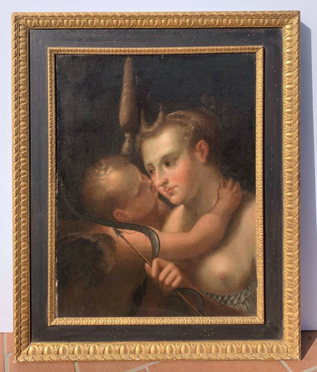 Venetian Master (17th Century) - Venus And Cupid.-photo-2