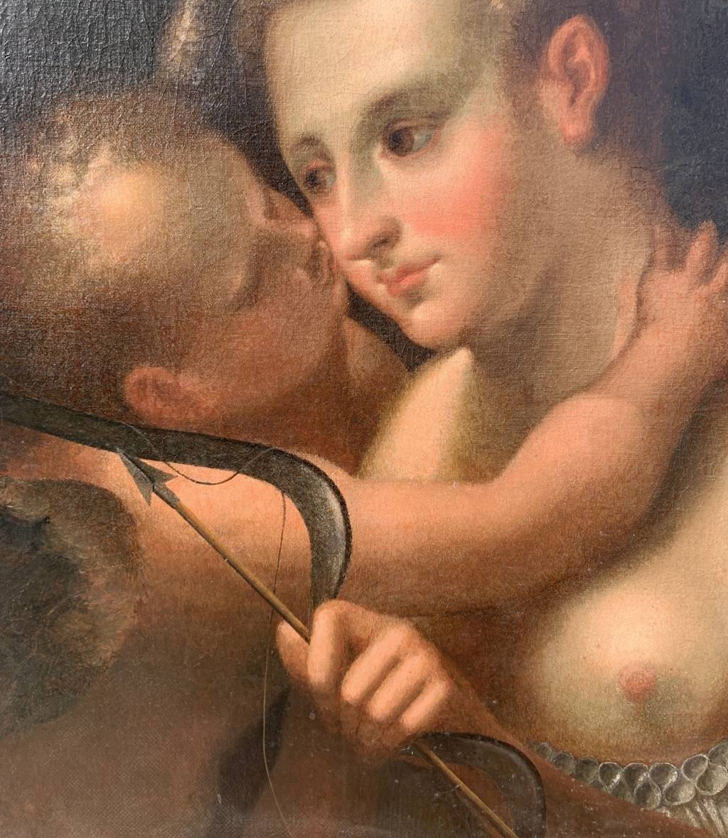 Venetian Master (17th Century) - Venus And Cupid.-photo-3