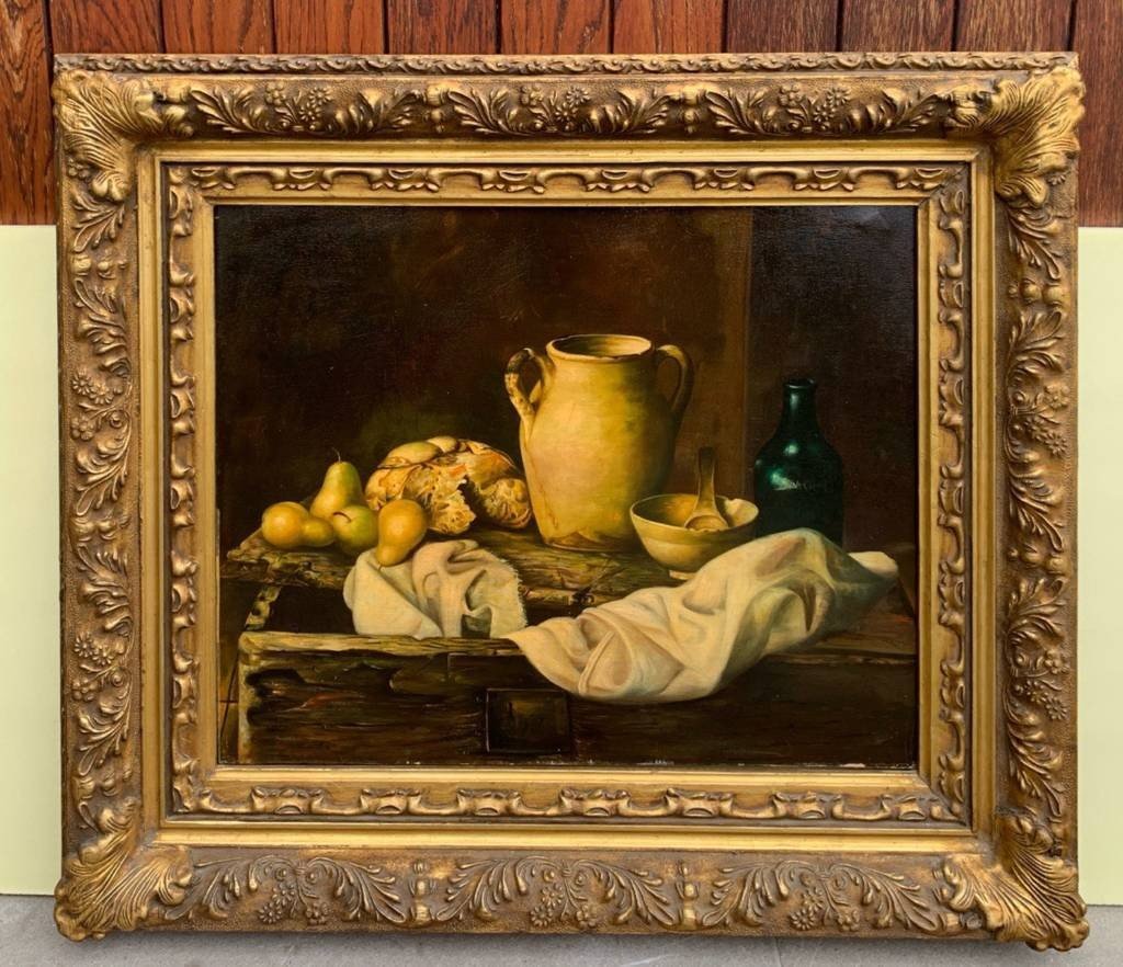 Italian Painter (19th-20th Century) - Still Life With Vase And Pears.-photo-2