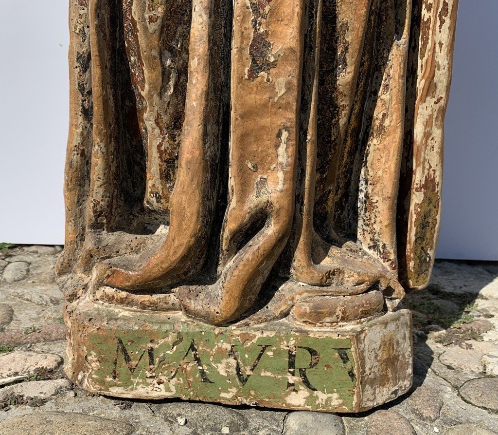 Sculpture En Bois Sculpté - San Mauro. Italie, XVIe Siècle.-photo-4