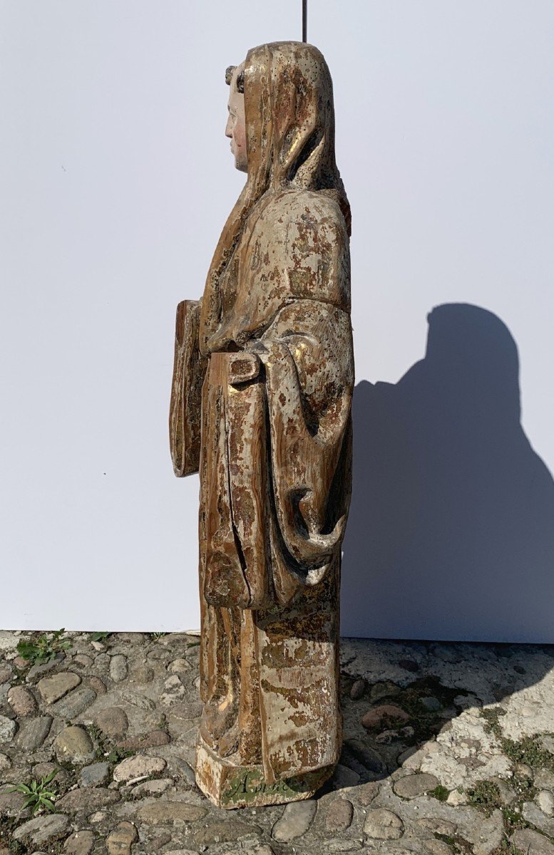 Carved Wooden Sculpture - San Mauro. Italy, 16th Century.-photo-1