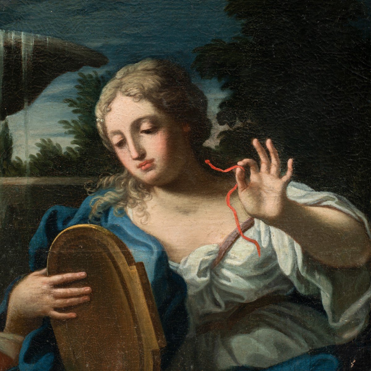 Italian Master (18th Century) - Allegory Of Vanity.-photo-2