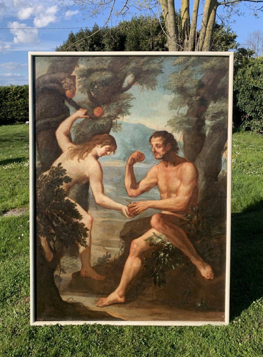 Peintre Italien (17e-18e Siècle) - Adam Et Eve.-photo-2