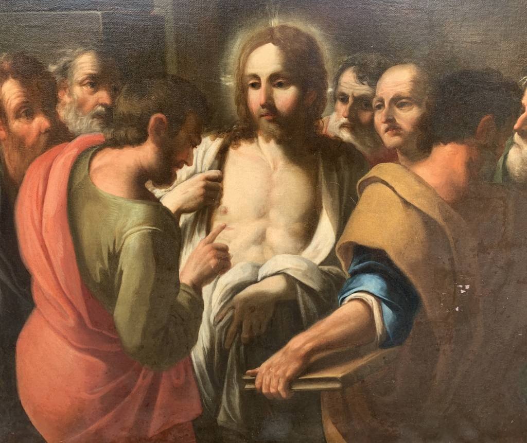 Italian Painter (17th Century) - Incredulity Of Saint Thomas.-photo-4