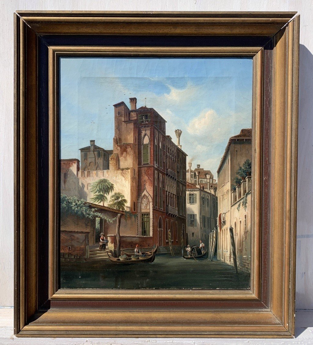 Peintre Vénitien (daté De 1869) - Venise, Vue Du Palazzo Sanudo Soranzo Van Axel Ai Miracoli.-photo-4