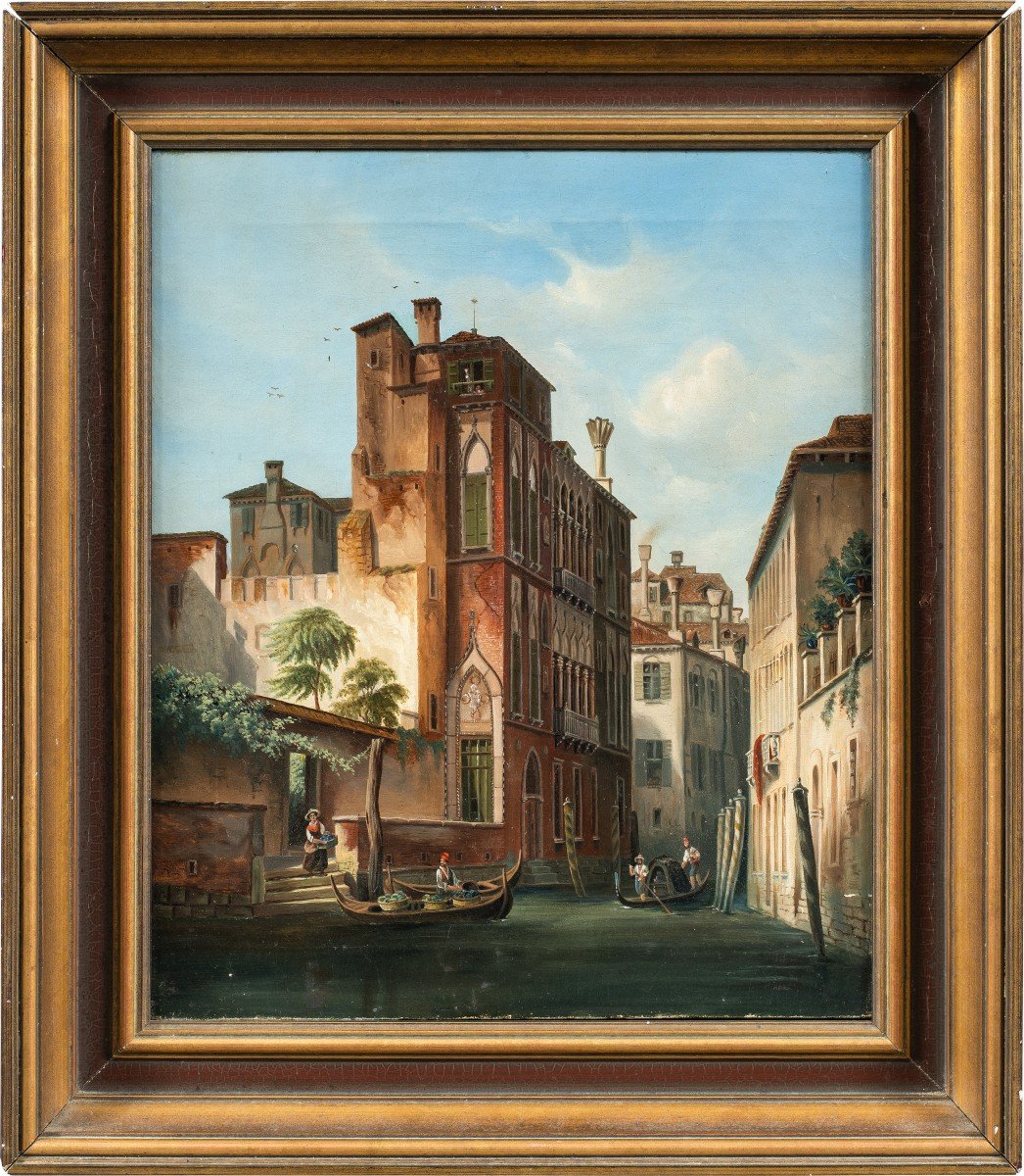 Peintre Vénitien (daté De 1869) - Venise, Vue Du Palazzo Sanudo Soranzo Van Axel Ai Miracoli.