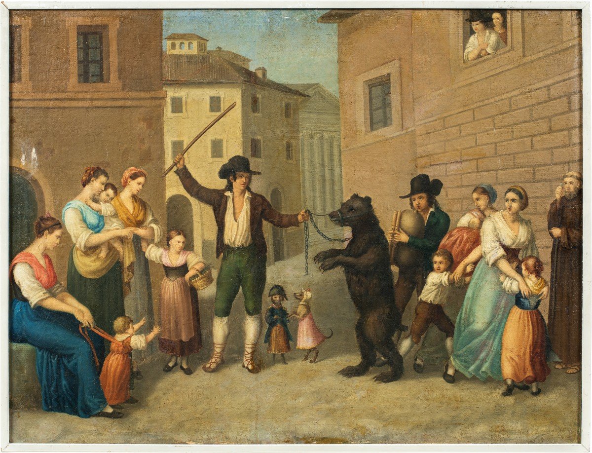 Peintre Italien (19ème Siècle) - l'Ours Dressé.