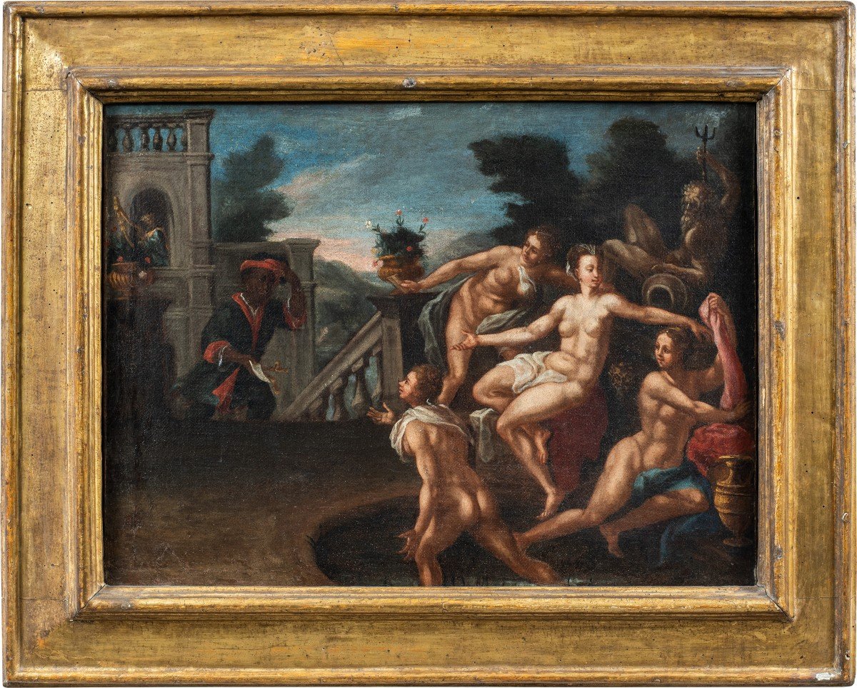 Italian Master (17th Century) - David And Bathsheba Bathing.