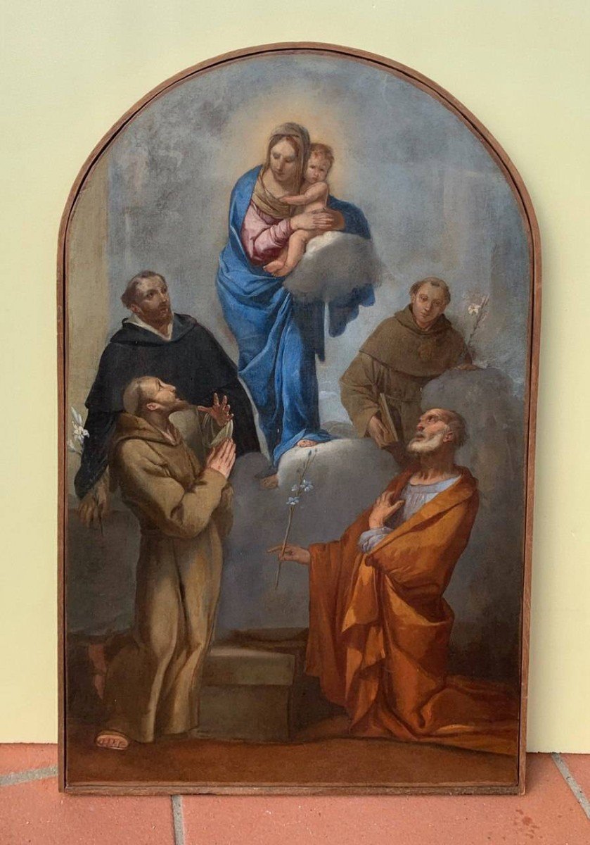 Giulio Carpioni (venise 1613 - Vicence 1678) - Vierge à l'Enfant Entre Les Saints -photo-4