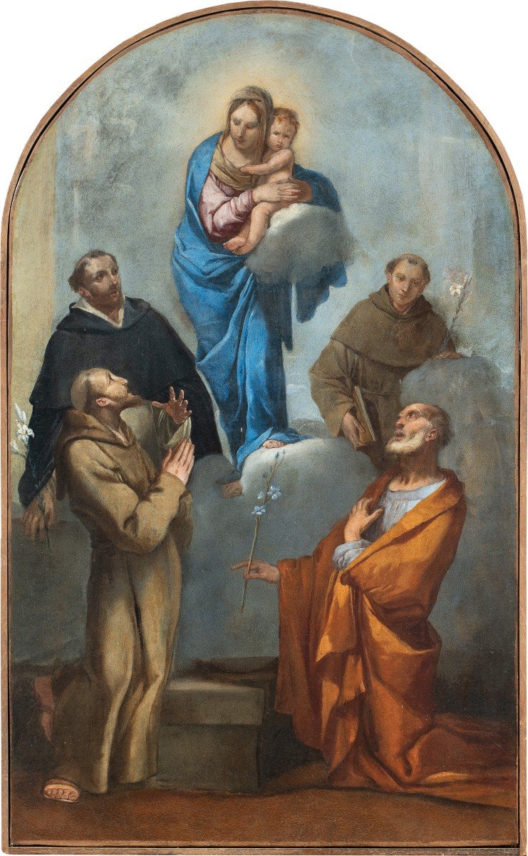 Giulio Carpioni (venise 1613 - Vicence 1678) - Vierge à l'Enfant Entre Les Saints 