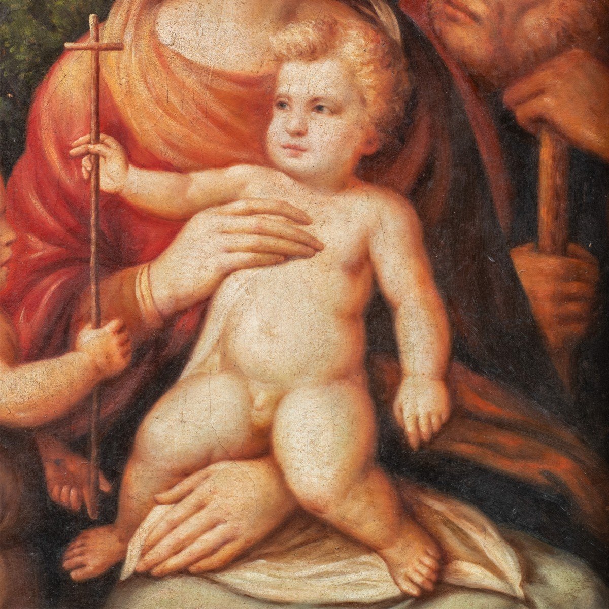 Peintre Italien (xviiie-xixe Siècle) - Sainte Famille Avec l'Enfant Saint Jean.-photo-2