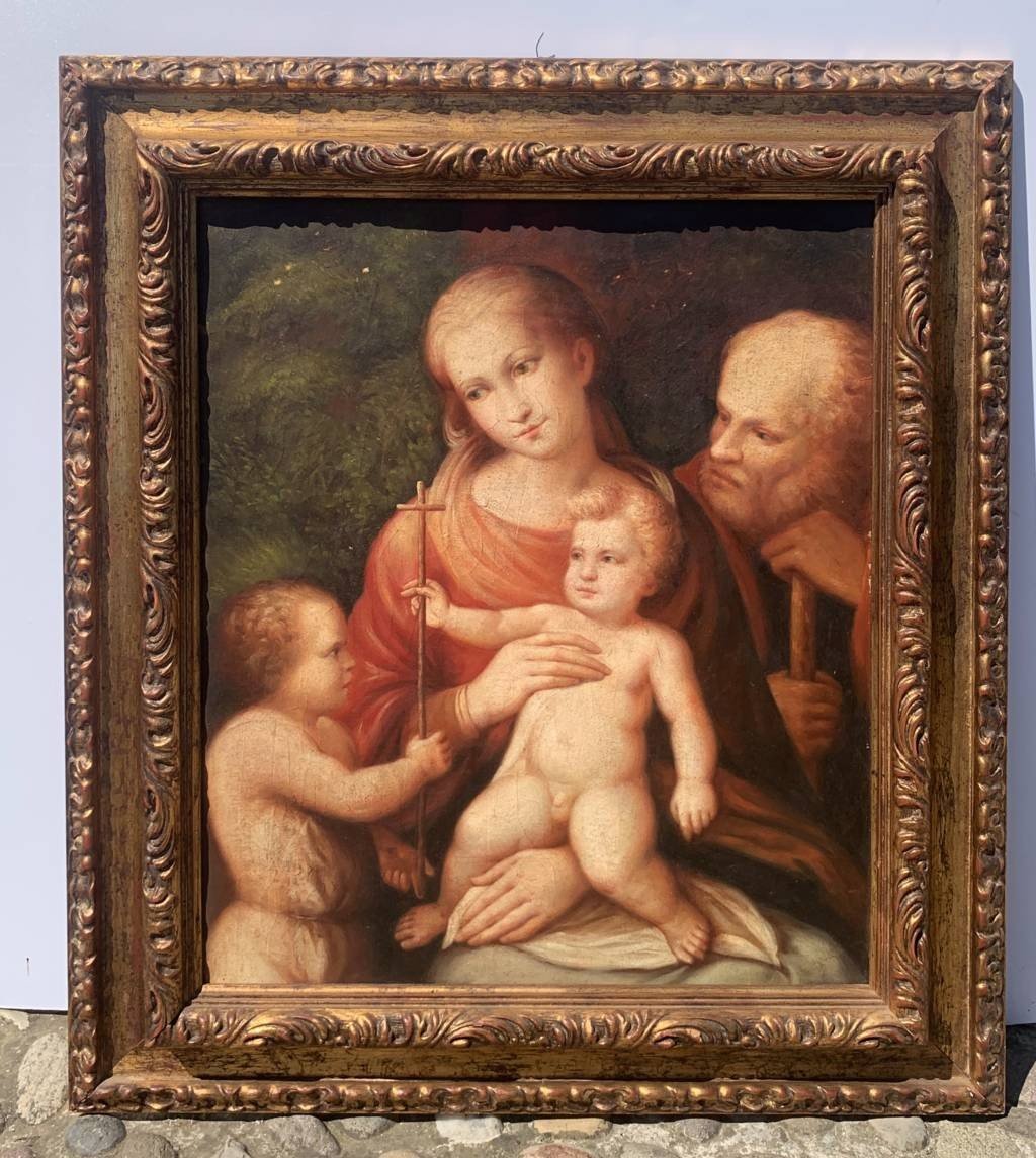 Peintre Italien (xviiie-xixe Siècle) - Sainte Famille Avec l'Enfant Saint Jean.-photo-1