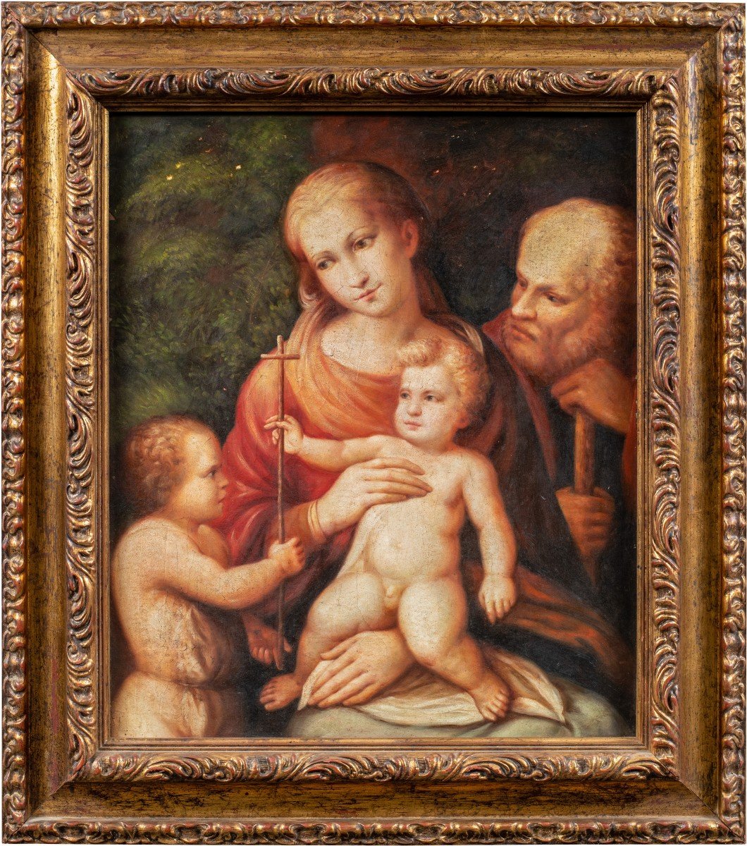 Peintre Italien (xviiie-xixe Siècle) - Sainte Famille Avec l'Enfant Saint Jean.