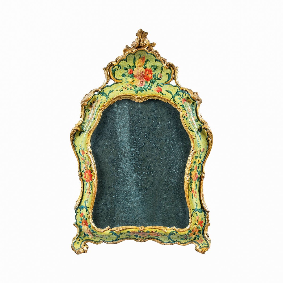 Miroir En Bois Sculpté, Laqué Et Peint. Venise, XVIIIe Siècle