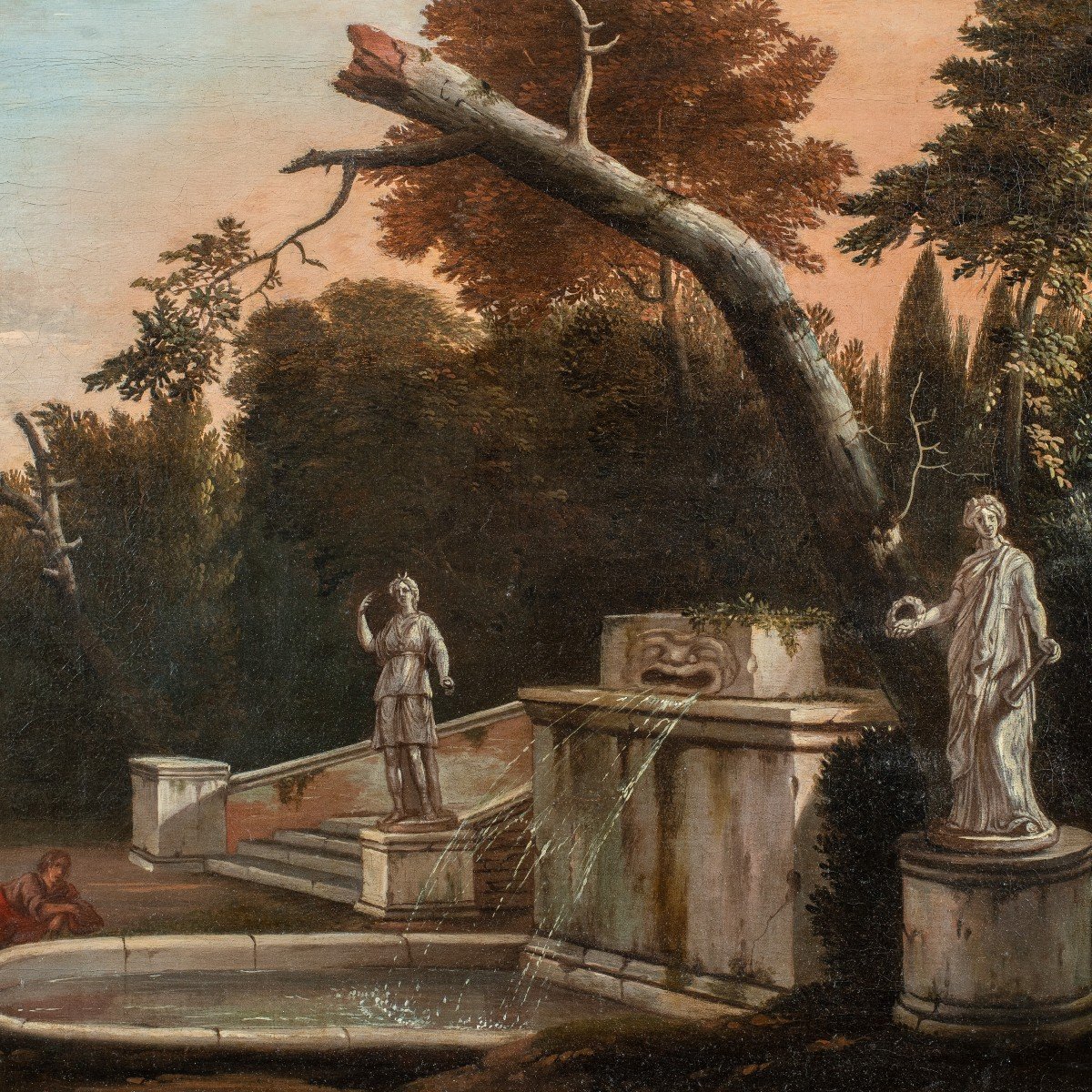 Jan Blom (amsterdam 1622 - Amsterdam 1685) - Villa Garden With Fountain.-photo-2