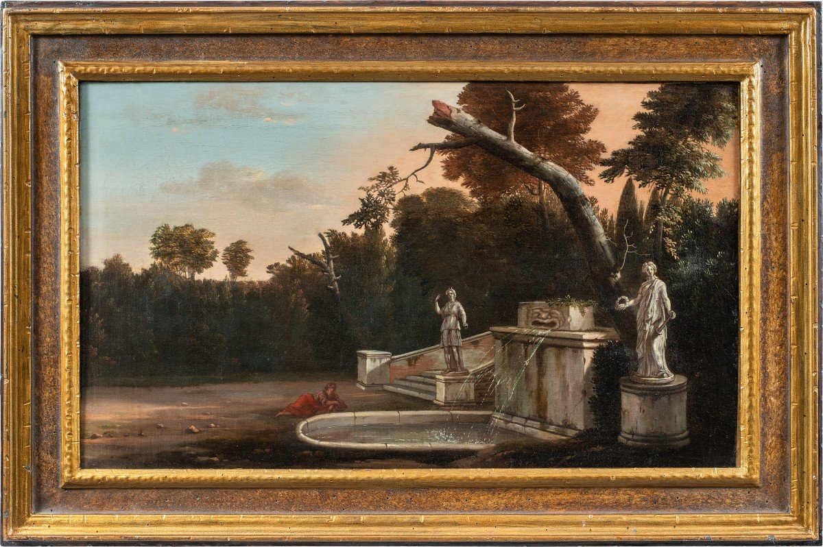 Jan Blom (amsterdam 1622 - Amsterdam 1685) - Villa Garden With Fountain.