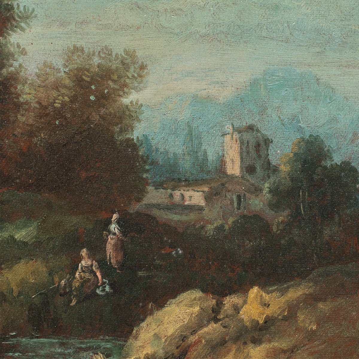 Giuseppe Zais (forno Di Canale 1709 - Treviso 1784) - Landscape With Shepherds And Spinner.-photo-3