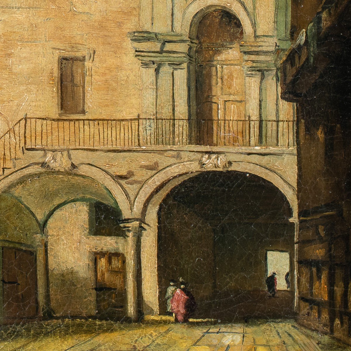 Francesco Guardi (venise 1712 - Venise 1793) Disciple De - Portique Vénitien.-photo-3