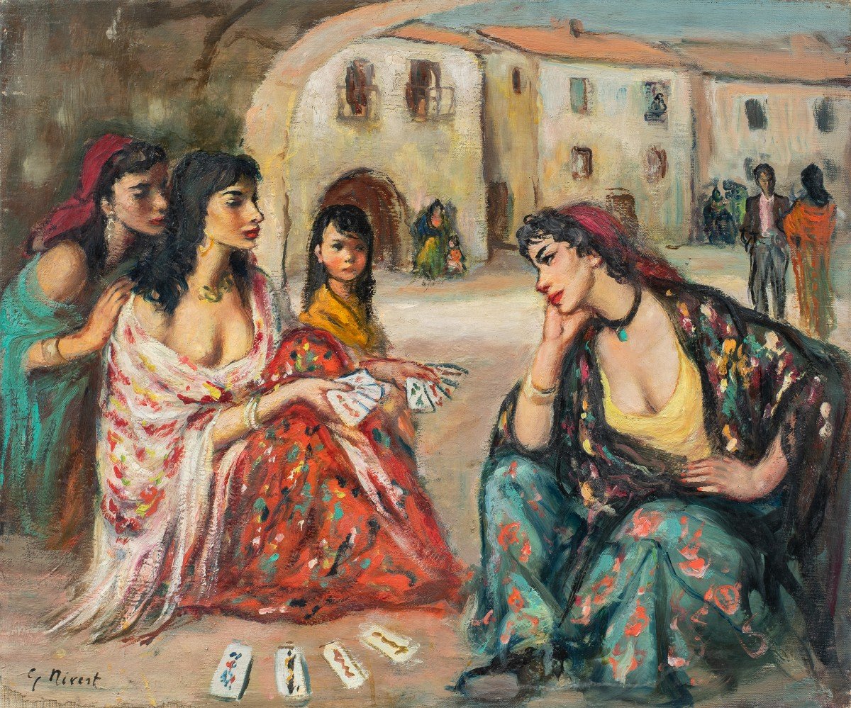 Georgette Nivert (french, C. 1900) - The Spanish Women.