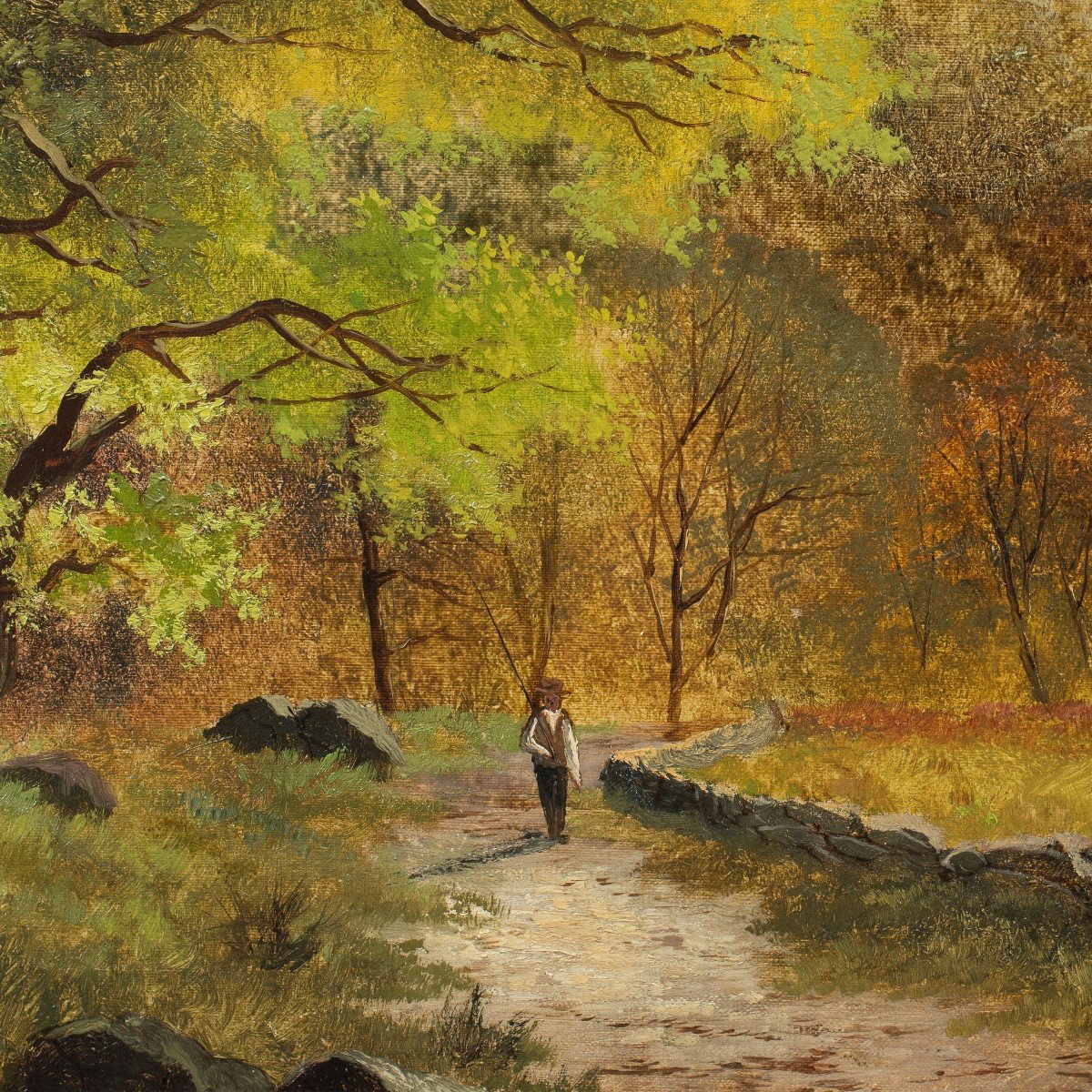 Continental Painter (19th Century) - Walking Along The Path.-photo-2