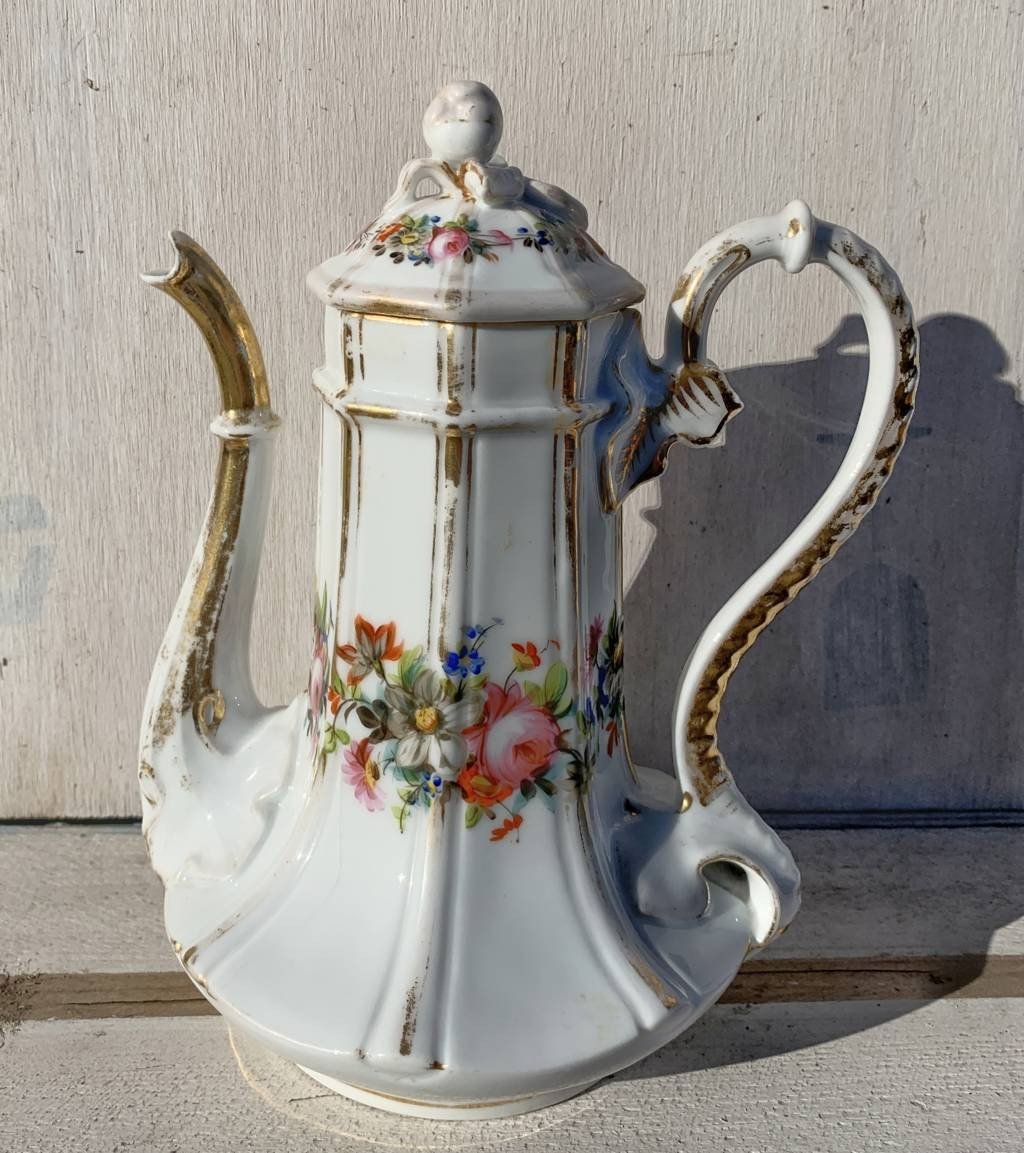 Cafetière En Porcelaine Polychrome. Italie, Début Du XXe Siècle-photo-2