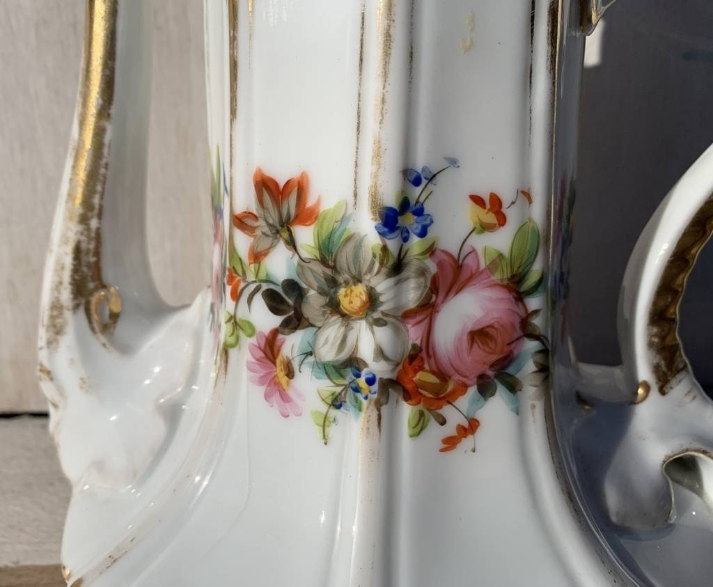 Cafetière En Porcelaine Polychrome. Italie, Début Du XXe Siècle-photo-3