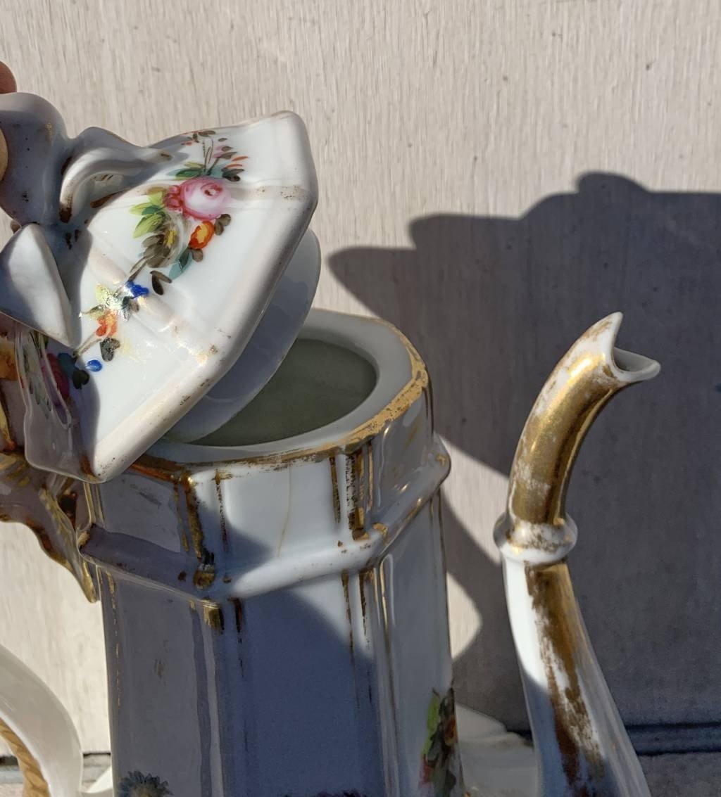 Cafetière En Porcelaine Polychrome. Italie, Début Du XXe Siècle-photo-4