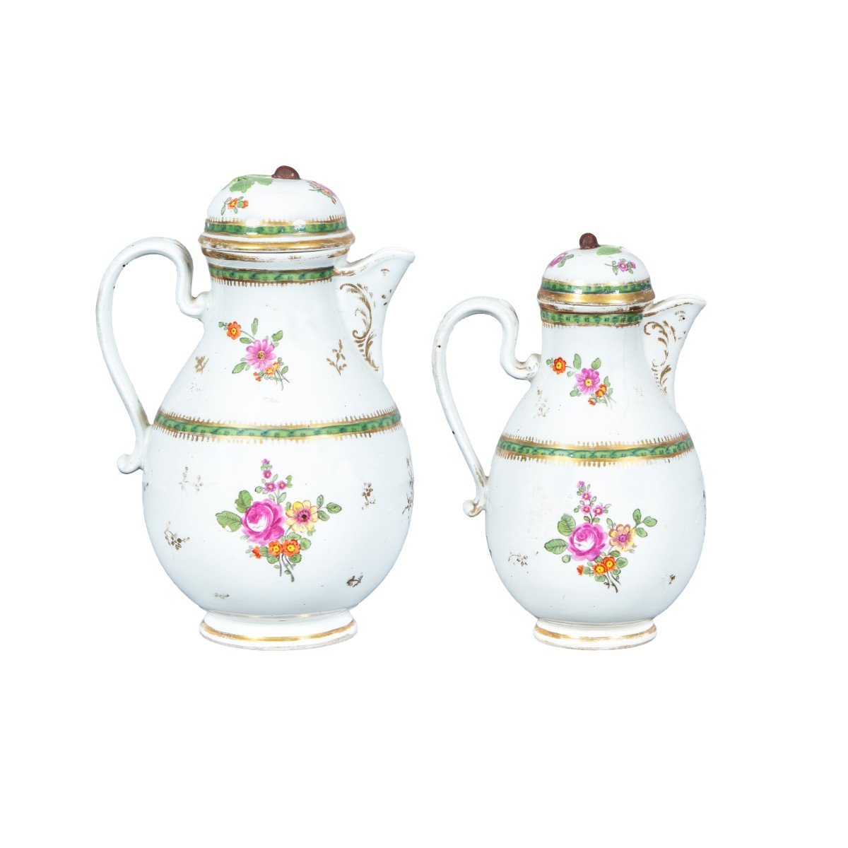 Pair Of Porcelain Coffee Pots. Vienna, Early 19th Century.